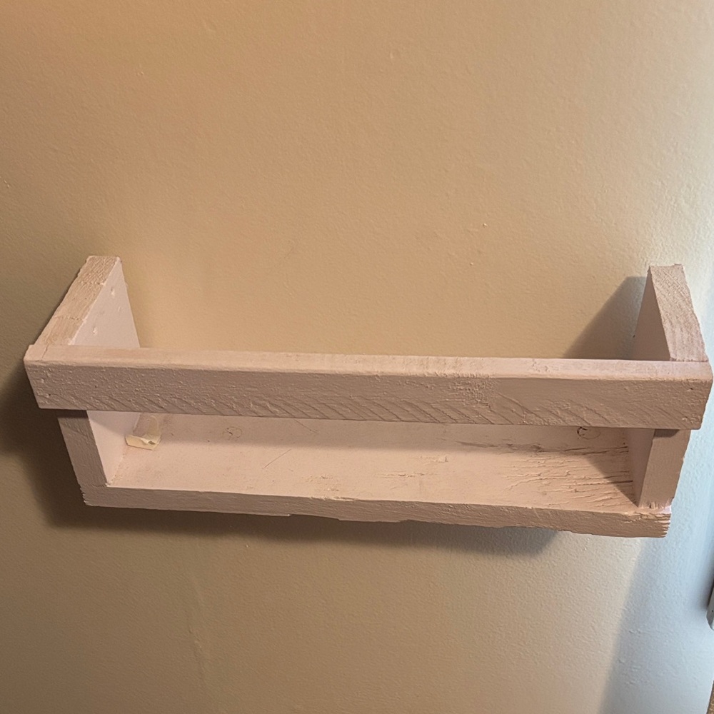 Rustic White Wall Display Shelf